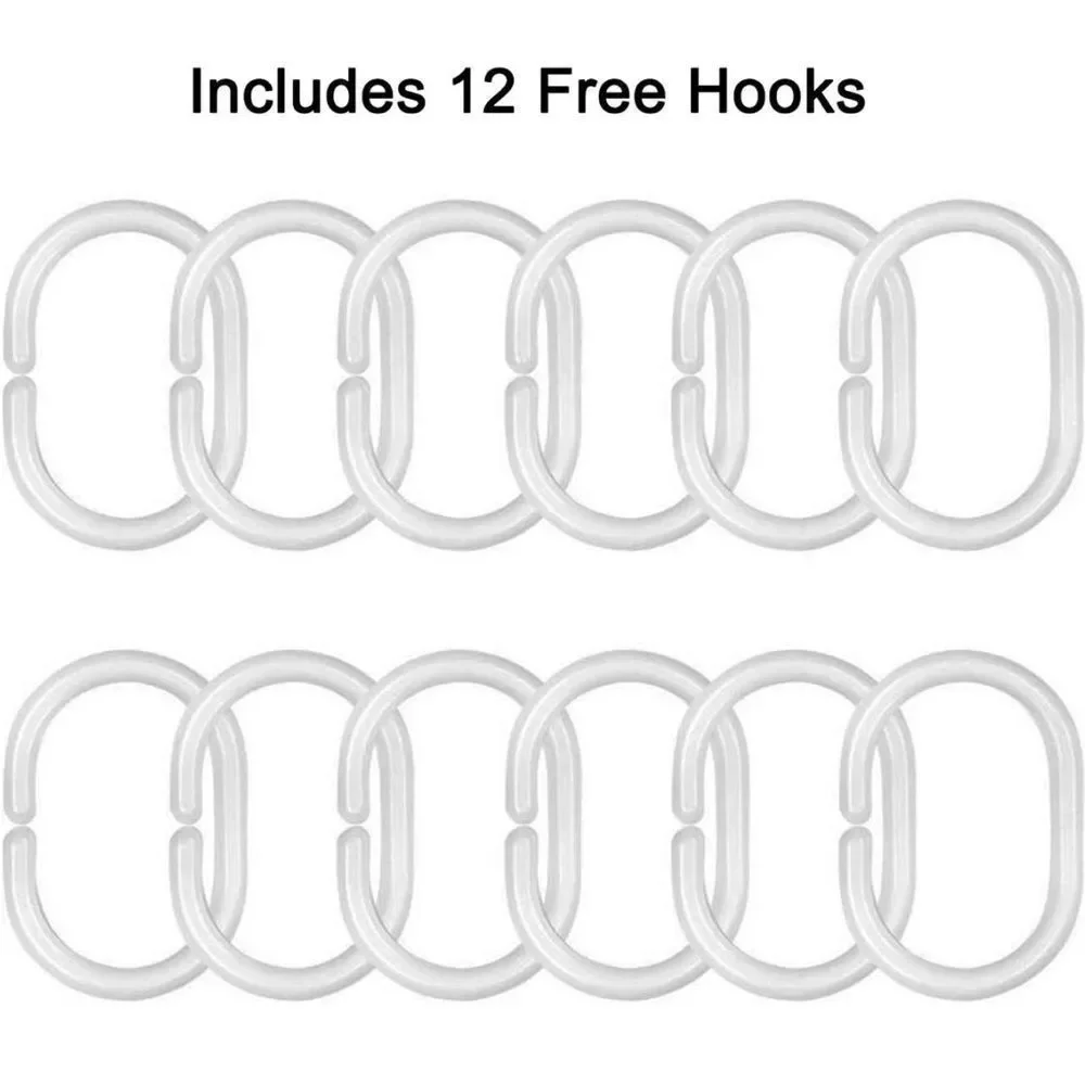 Happy St.Patrick's Day Shower Curtain With 12 Hooks, Clover Shower Curtain